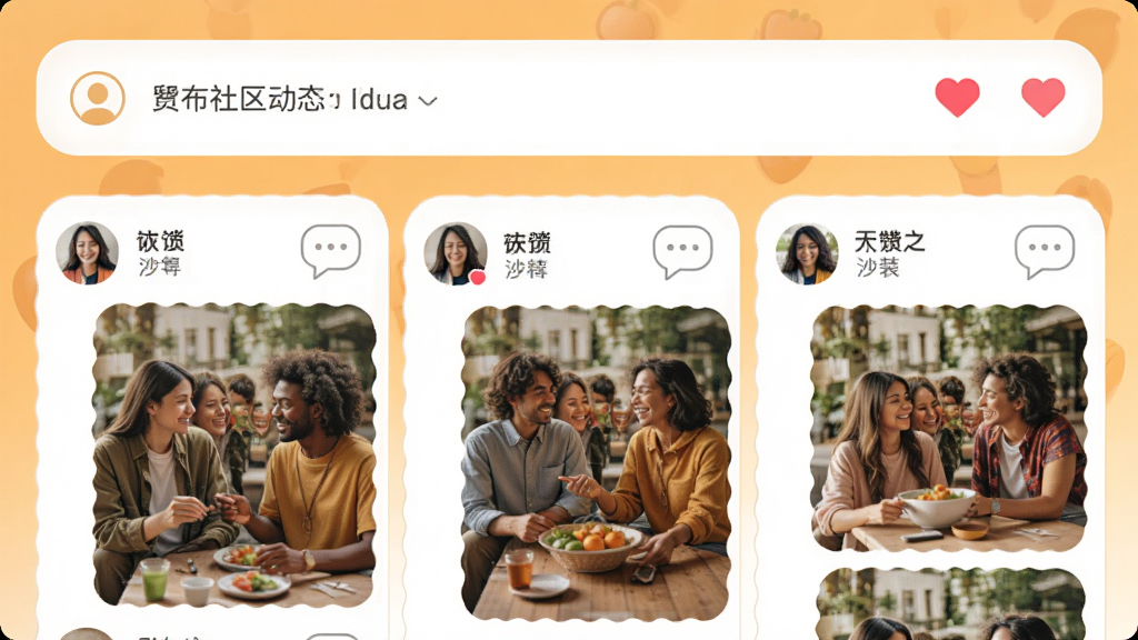 ������������̬�������棬����Ϊ�ٲ�����Ƭ���Ű�Ϊ�����Ƿ������·����û�ͷ�����ͼ�����Ϊ��ů���罻Ӧ�÷��ϸ�ڰ������ް��ĺ���������ͼ�ꡣ����Ϊ���壬�ɾ����޶���Ԫ�ء�