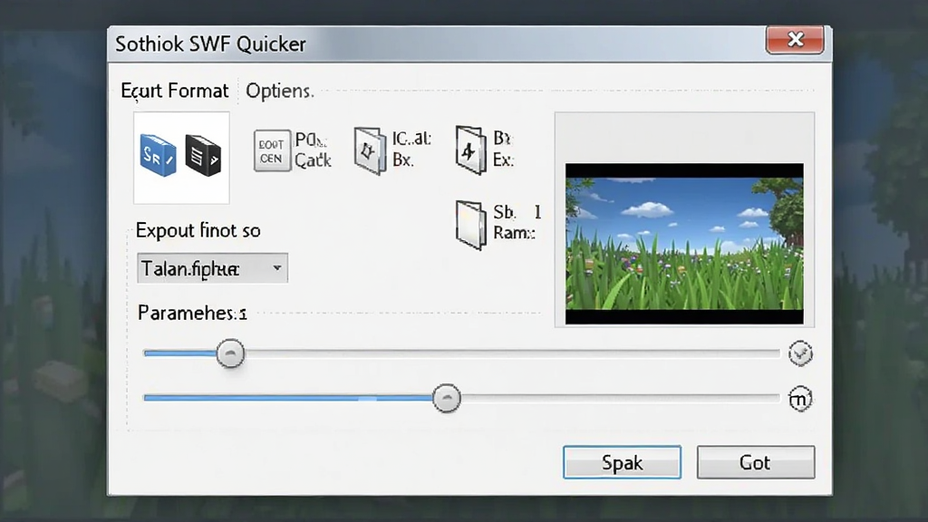 һ��չʾ Sothink SWF Quicker �������öԻ���Ľ���ͼ�������ǵ�����ʽѡ��Ͳ������ڻ��飬����Ϊ���е������Ű����������Ϊ��๤���������ϸ�ڰ�����ʽͼ���Ԥ������ͼ�������������ɾ����޶���Ԫ��