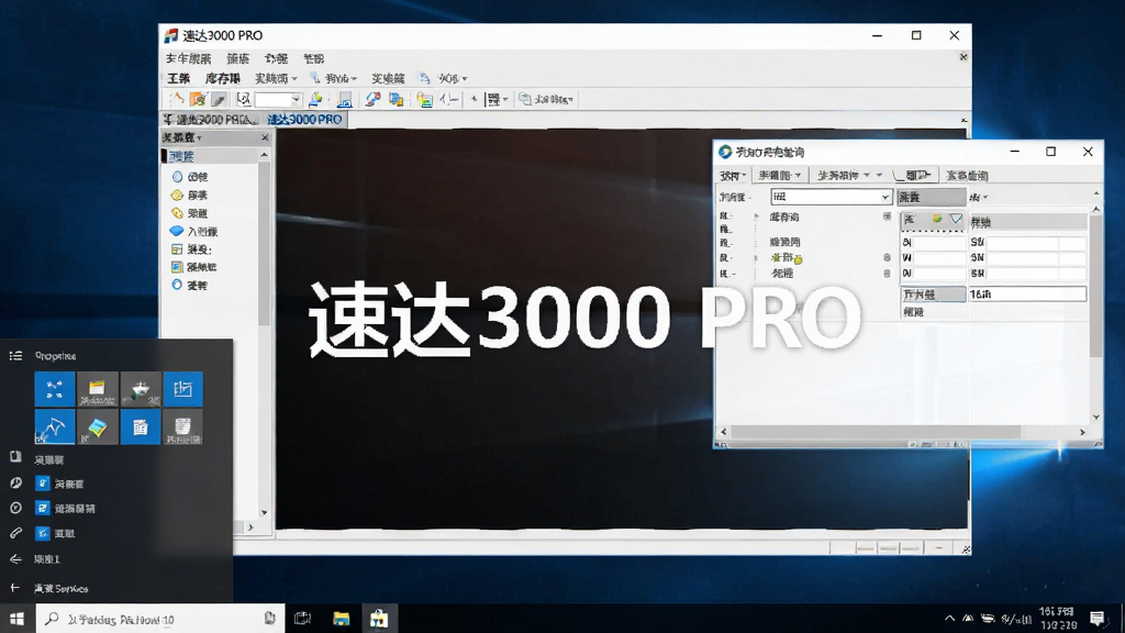 һ��չʾ�ٴ�3000 PRO��Windows 10ϵͳ�����е����������ͼ���ͼƬ����������Ϊ��������������ٴ�3000 PRO�����棬����Ϊȫ��չʾ�����Ϊ��ʵ������ͼ�У�ϸ�ڰ�������������ʼ�˵��������˵���������ѯ���ڵȣ����ʸ��壬����ɾ����޶���Ԫ�أ�������������ʾ���ٴ�3000 PRO��