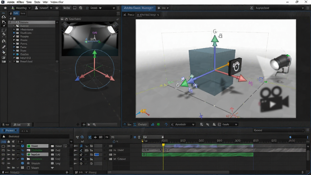 Adobe After Effects ��ά�ռ����������ͼչʾ������Ϊ�����е���άͼ������������ƽ��棬����Ϊ�����Ŀ��塢�Ҳ���άԤ�����ڡ��ײ�ʱ���ᣬ�Ű������ǿ�����Ϊ�Ƽ���רҵ����UI���ϸ�ڰ�����ά�����ᡢ�����ͼ�ꡢ�ƹ�Ч���뾰��ģ��������Ϊ4K�����壬�ɾ��޶���Ԫ��