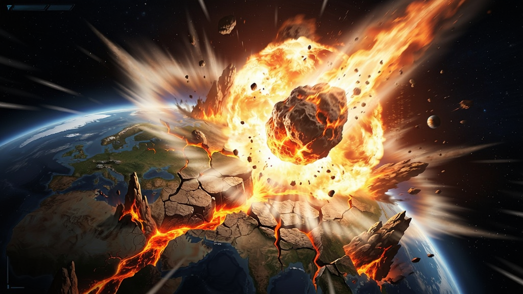 �������ģ����3����ʯײ�������˲�䣬�޴�Ļ���ͳ������ɢ���ؿ����ѣ��ҽ��緢���ƻ����ѳ�������̬��ǿ�����廭�ʣ�ϸ�ڷḻ