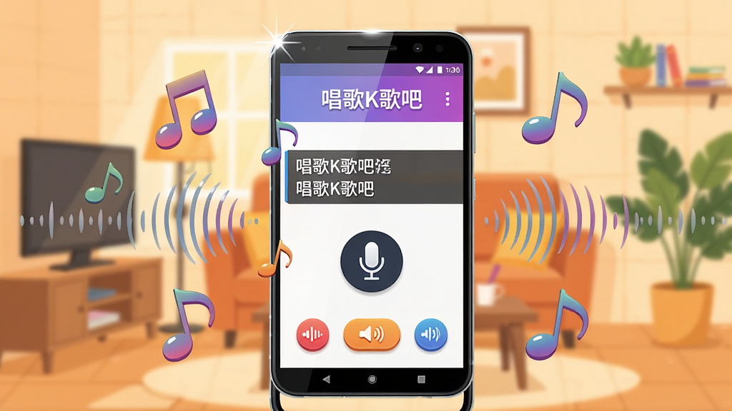 һ��չʾ�ֻ�K�賡���Ĳ廭������������һ��������׿�ֻ����ֻ���Ļ����ʾ������K��ɡ���K����棬�и�ʹ���������˷�ͼ�����Ч��ť���ֻ���ΧƯ����������������������������ܰ�ľӼҿ������������ֲ������Ĺ�ͼ�����Ϊ��ƽ�����ֲ廭��ϸ�ڰ����ֻ���Ե�ĸ߹⡢�����Ľ���ɫ�ͽ��水ť������У������������ɾ����޶���Ԫ��