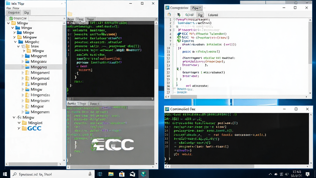 ����ΪWindows���������������б�����棬�������չʾMingw�ļ���Ŀ¼�ṹ���Ҳ�չʾ����༭���������ɹ�������Ű������������ʽ�����Ϊ�ִ��Ƽ���Լ�磬ϸ�ڰ���GCC��־���ն����������������������ʸ���ɾ��޶���Ԫ��