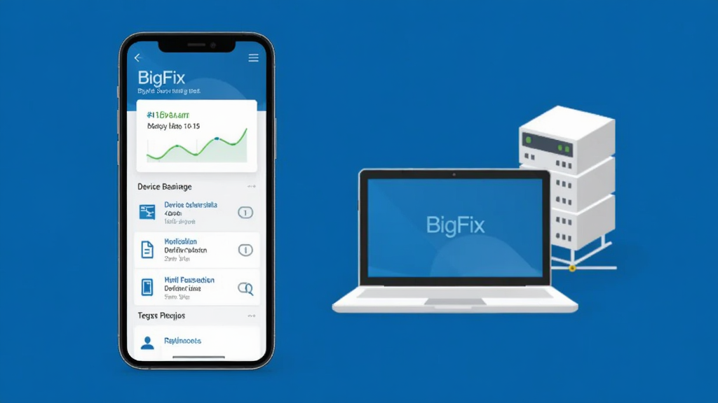 BigFix�ƶ��˹�������ʾ��ͼ������չʾ�ֻ���Ļ����ʾ�豸�Ϲ�״̬�������б��������࣬������ɫ���Ա��бʼǱ������������ͼ�꣬����ִ������ʸɾ����޶���Ԫ��