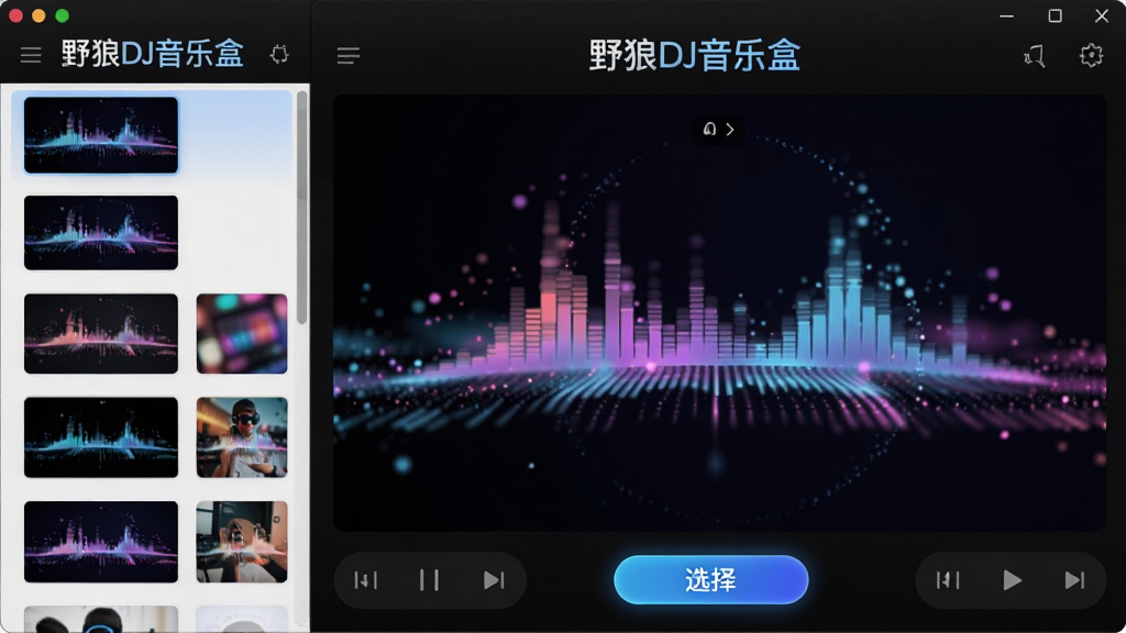����Ƥ���л�����չʾ������ΪҰ��DJ���ֺв�������ۣ�����Ϊ���Ƥ���б����Ҳ��ͼԤ�����ӻ�Ч�����Ű������������Ƥ������ͼ�����Ϊ�ſ���Ի�����Ӧ�ã�ϸ�ڰ�����Ұ��DJ���ֺС����֡�Ƶ��������Ч��̬ģ����ѡ��ť���������ʸ��壬�ɾ����޶���Ԫ��