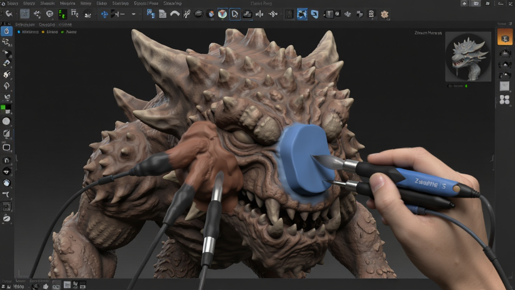 Zbrush �����ж��ֵ�̱�ˢ���ڶ�һ����ά����ģ�ͽ��б���ϸ�ڿ̻���չʾ�����ˢ�ͱ�׼��ˢ��ʹ��Ч����ģ�ͱ�����ַḻ�İ�͹����������Ϊ���ɫרҵ�����������дʵ�Ҹ��пƼ��У������������ɾ����޶���Ԫ��