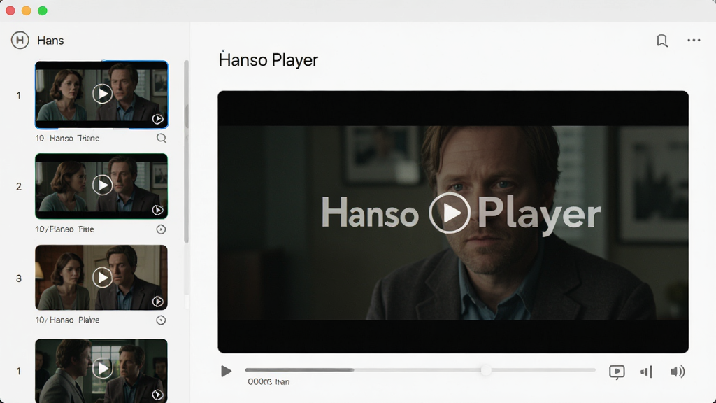 �����б������չʾ�༯��Ƶ����ͼ������ΪHanso Player���棬����Ϊ����б����Ҳಥ�������Ű����������Ϊ�ִ���ԼӰ��������ϸ�ڰ����缯����ͼ�����Ž��ȱ�ǡ����䲥��ͼ�꣬�����д�����