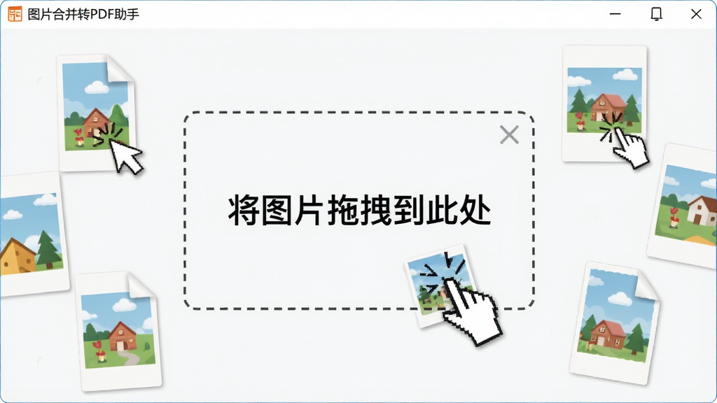 ����չʾ��ͼƬ�ϲ�תPDF���֡����������棬���ּ�࣬������������Ŀ�����߿�͡���ͼƬ��ק���˴�����������ʾ���֣���Χɢ���ż���ͼƬ�ļ�������ͼ����������Ѻã�ϸ�ڰ��������קͼƬ�Ķ���Ч��ʾ�⣬�����������ɾ����޶���Ԫ��