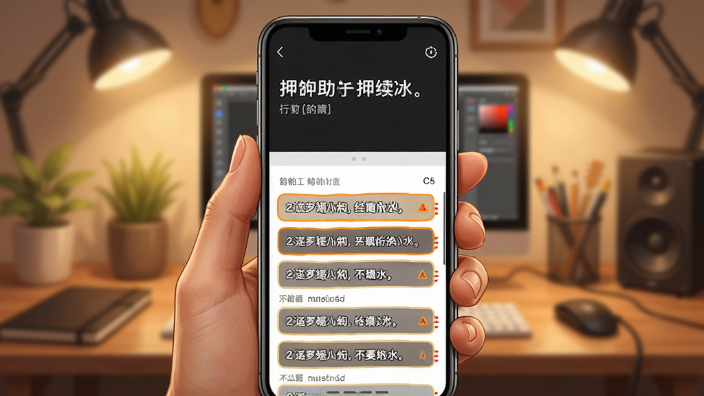 һ��չʾѺ�����ָ����д��д���ܵ�AI��ͼ����������Ϊһֻ�������ֻ����ֻ���Ļ��ʾ�ϰ���ʺ��·�������д�Ƽ�������Ϊůɫ���Ĵ����ռ䣬����Ϊ�ֳ��ֻ���д���У����Ϊдʵ�廭�磬ϸ�ڰ����Ƽ������ĸ����߿���Ͻű�ע�����ʸ��壬�ɾ����޶���Ԫ��
