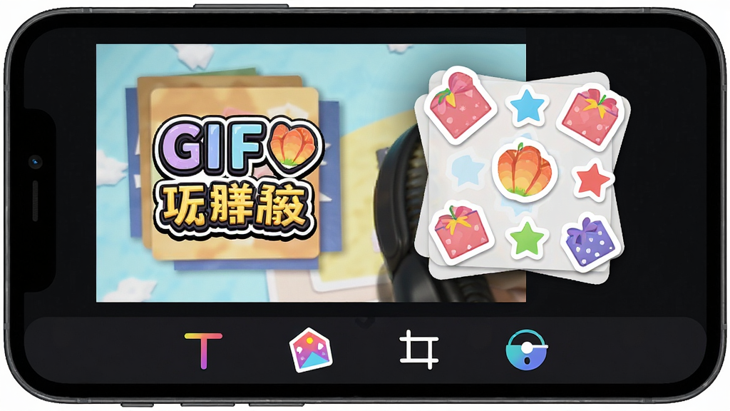 GIF������GIF�༭���棬�ֻ���Ļ��ʾ��ͼԤ�����棬������������ͼ�����ֽͼ�㣬�·��������������֡���ֽ���ü����˾�ͼ�꣬������ɫΪ��ɫ���������ɫͼ�꣬���������죬ϸ�������������Ч������ֽ����΢��ת�Ƕȣ������������ɾ����޶���Ԫ��