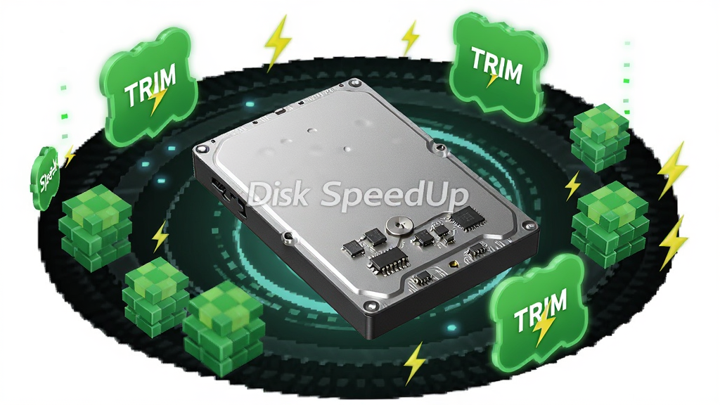 һ�ű��� Disk SpeedUp ��̬Ӳ���Ż����ܵ�ͼƬ������Ϊһ����ɫ��̬Ӳ��λ�ڻ������룬���ֲ��û���ʽ��ͼ��Ӳ����ΧƯ������ɫ�� TRIM ��ʶ�����ݿ���������ţ��Ű渻�в�θУ����Ϊдʵ��Ƽ���Ϸ磬ϸ�ڰ�����·��������Ч��׺��