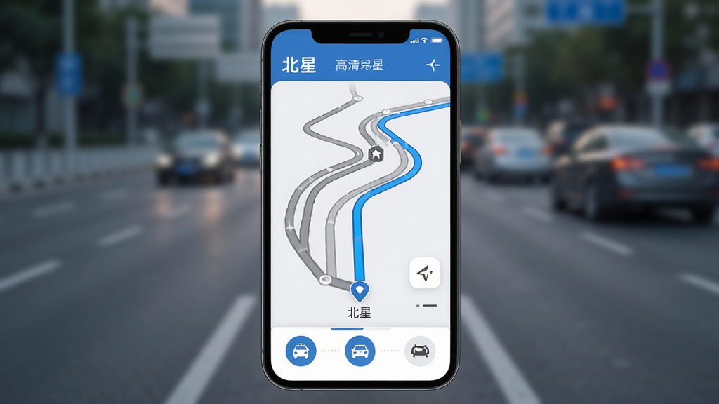 �ֻ���Ļչʾ���Ǹ������ǵ�����·�߹滮���棬��Ļ���ж�����ɫ·��ѡ���ɫΪ���Ƽ�·�ߣ���ɫΪ��ѡ·�ߣ��ײ��г��з�ʽ�л�ͼ�꣬����Ϊ�ֻ�������д������Ϊģ���ĳ��е�·���������Ϊ�ִ���Լ�Ƽ��磬ϸ����·������������ͼ�꾫�£�����Ϊ���壬�ɾ��޶���Ԫ�ء�