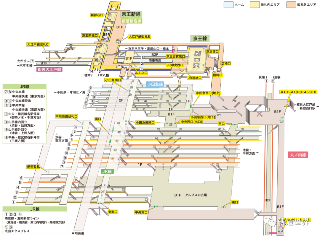 东京地铁新宿站换乘通道实景图