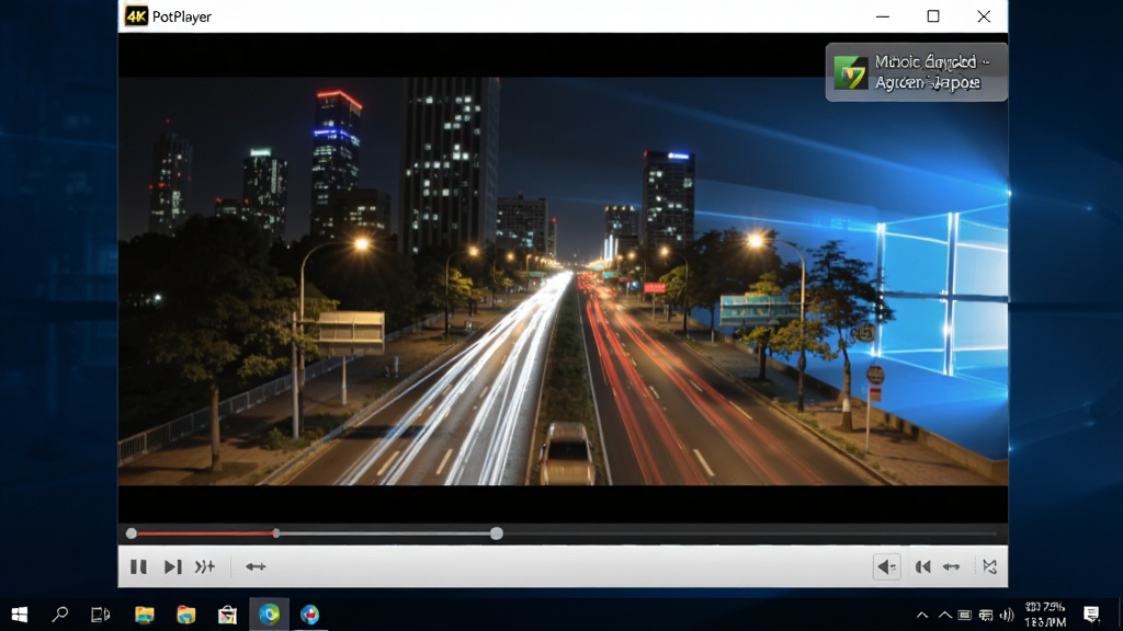 һ��չʾPotPlayer��Windows�����ϲ���4K��Ƶ�Ľ�ͼ�������в���������ռ����Ļ���룬���ڲ���һ�γ���ҹ����ʱ��Ӱ�������·��н������Ϳ��ư�ť�����Ͻ���ʾӲ�������ѿ�������ʾ��������Ϊдʵ������ͼ��ϸ�ڰ�����Ƶ�������ݡ�����������Ԫ�ء�ϵͳ�����������������ɾ����޶���Ԫ��