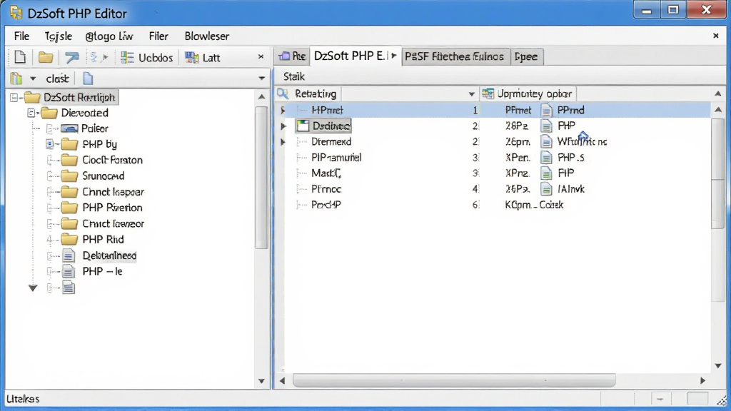 һ��չʾDzSoft PHP Editor�ļ���������ܵ�ͼƬ����������������ļ��������Ҳ���ǩ�༭��������Ϊ���ҷ������Ű���������Ϊ���������ͼ���ϸ�ڰ����ļ���ͼ�ꡢPHP�ļ��б������ǩҳ�����������ɾ��޶���Ԫ��
