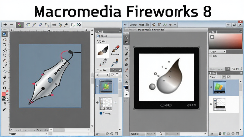 һ��չʾ Macromedia Fireworks 8 ˫ģ�༭���ܵ�ͼƬ������Ϊ���ʸ����ͼ�������Ҳ�λͼ�������ĶԱȲ��֣��Ű�������ҷ��������Ϊ�Ƽ��н�ѧʾ��ͼ��ϸ�ڰ����ֱʹ��ߡ���ˢͼ����ͼ������ͼ�����������ɾ����޶���Ԫ�أ�����������Ϊ��Macromedia Fireworks 8����