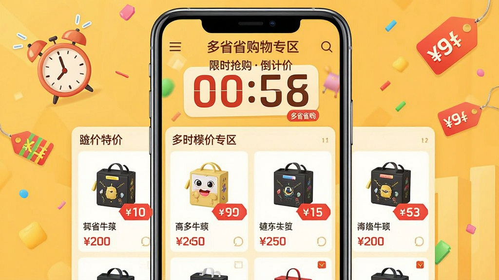��ʡʡ����ÿ���ؼ�ר�����棬�ֻ���Ļ��ʾ��ʱ��������ʱ���ؼ���Ʒ�������У���ƷͼƬ�������۸��ǩ��Ŀ������Ϊů��ɫ������׺���Ӻ��ۿ۱�ǩԪ�ء�����Ϊ���½ṹ���Ϸ�����ʱ���·���Ʒ�б��������ô����У�ϸ�ڰ���