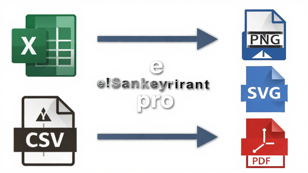 һ��չʾ e!Sankey pro ���뵼�����ܵ�ʾ��ͼ�������������Excel�ļ�ͼ���CSV�ļ�ͼ�꣬�Ҳ���PNG��SVG��PDF�ȸ�ʽͼ�꣬�м��ü�ͷ���ӣ����ֶԳƣ�����ִ���Լ��ϸ�����������ʸɾ����޶���Ԫ��