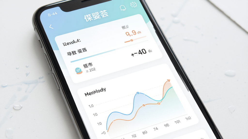 葆婴荟应用内健康数据记录界面截图,画面展示手机屏幕上的数据录入表单和趋势折线图,图表线条流畅,配色柔和,背景干净,风格现代简约,画质清晰,无多余元素