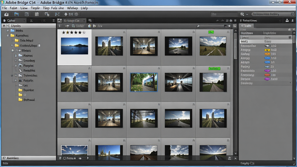 һ��չʾ Adobe Bridge CS4 �����������ȫ��ͼ���������������ɫ���Ĺ����������Ϊ�ļ�������Ŀ¼���м�ΪͼƬ����ͼ�����Ҳ�ΪԪ������壬�����˵��������ɼ������岼������רҵ�����Ϊ�Ƽ�����磬ϸ�ڰ�������ͼԤ�����Ǳ���������ɫ��ǩ�����������ɾ����޶���Ԫ��