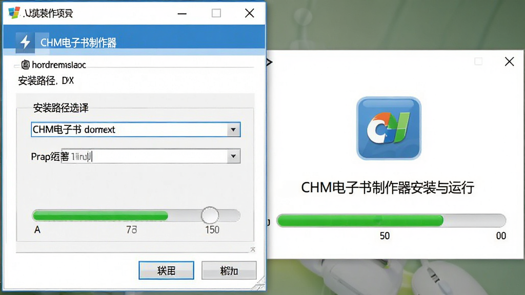 CHM��������������װ�����н���չʾ������ΪWindows��װ�򵼴����������������棬����Ϊ��װ·��ѡ���������������Ű������ˣ����Ϊ�ɾ�����磬ϸ�ڰ�����װ��ť��·������򡢽���ָʾ������ͼ�꣬���������ɾ��޶���Ԫ�أ������б�ע����
