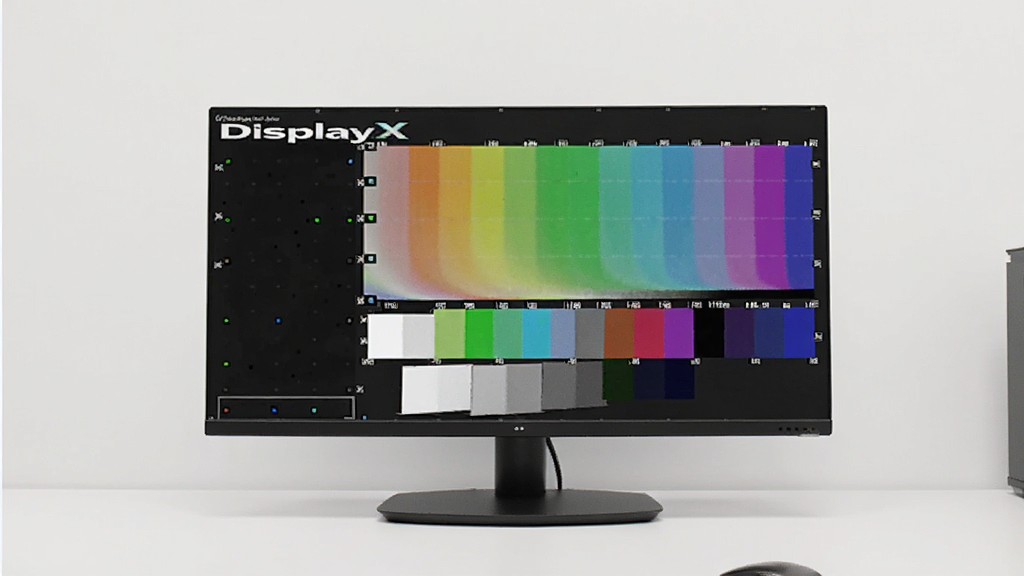 һ��չʾ������ʾ����������DisplayX���Ի����ͼƬ��������һ̨����Һ����ʾ������Ļ����ʾ��ɫ�ʽ�����������ͼ������������ʾ��Ϊ���ģ���Χ�Ǹɾ������滷�����Ű��࣬���Ϊ�ִ��Ƽ��У�ϸ�ڰ�����Ļ�ϵĻ������Ǻ�ɫ�����������������ɾ����޶���Ԫ�ء�