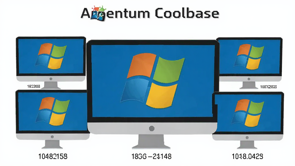 ������Argentum Coolbase��������ʾ��ͼ������Ϊ��̨��ͬ�ߴ�ĵ�����Ļ������ʾWindowsϵͳ��־������Ϊ����ɢ״���Ű���У����Ϊ��ƽ������磬ϸ�ڰ���ÿ̨��Ļ�·���עϵͳ�汾�ţ�����Ϊʸ�����壬�ɾ����޶���Ԫ�ء�