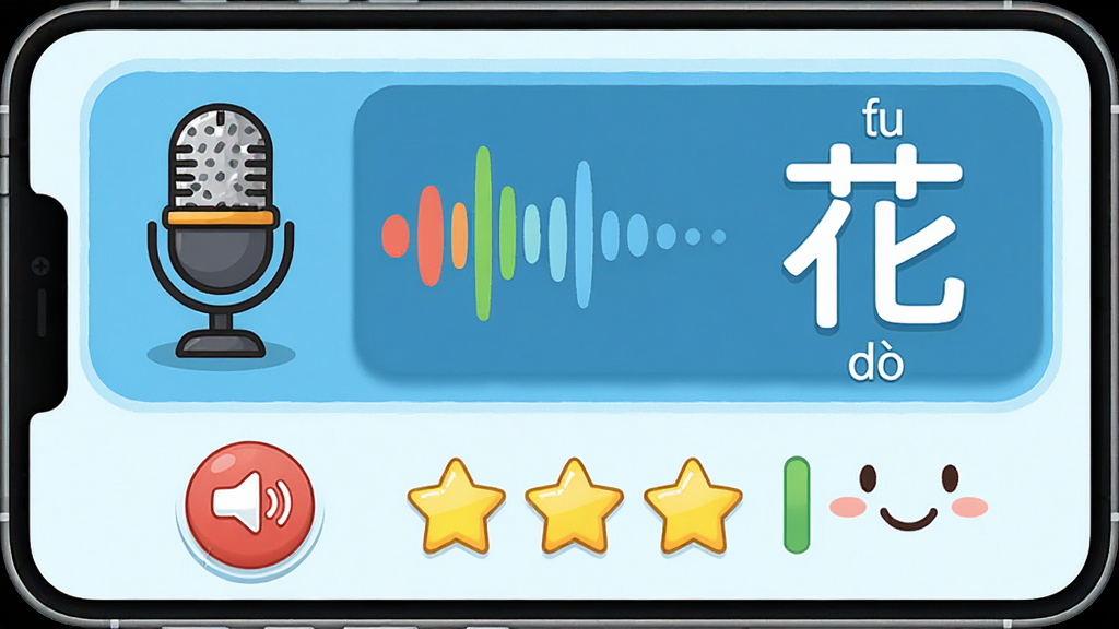 �ٶ�ʶ�ִ�ʦ�����������棬����Ϊ��ͨ microphone ͼ���������ʾ���Ա��к��֡�������ƴ�����������½ṹ���Ű�򵥣�������¶�ͯ�磬ϸ�ڰ���¼����ť���������ǡ���ͨЦ�������ʸ��壬�ɾ����޶���Ԫ��