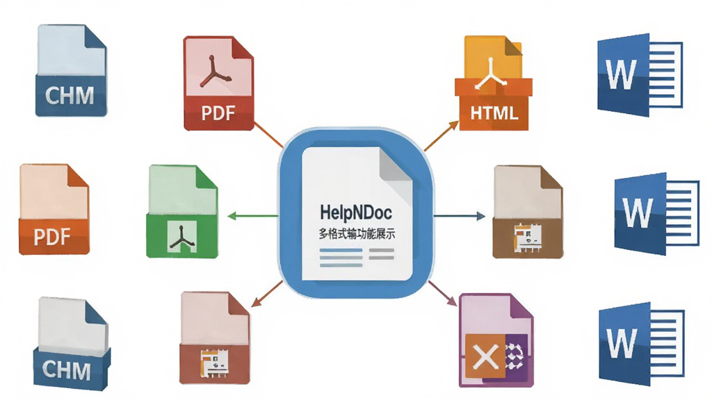 HelpNDoc���ʽ�������չʾͼ������Ϊ����ĵ���ʽͼ�껷��һ������Դ�ļ�������Ϊ����״��ͼ���Ű�Ϊ��Ϣͼ��񣬷��Ϊ��ƽ����ƣ�ϸ��ΪCHM��PDF��HTML��Word��ͼ�������ɼ������ʸ��壬�ɾ����޶���Ԫ��