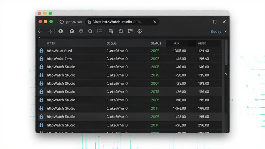 HttpWatch Studio��������չʾͼ������Ϊ������������ϵ�ץ����壬����Ϊ�������������·����ݱ����Ű�չʾ����HTTP�����¼�����Ϊ�Ƽ�����ɫ������棬ϸ�ڰ�������ͼ�ꡢ״̬��200����ʱ�����������ʸ���ɾ��޶���Ԫ�ء�