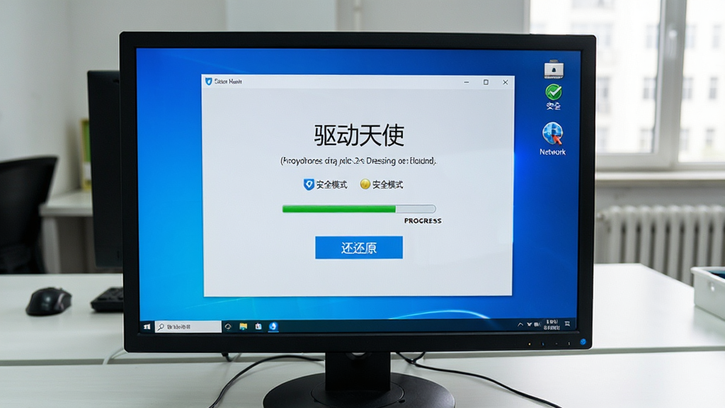 һ̨Windows������Ļ����ʾ��������ʹ����ԭ���棬�Ա��а�ȫģʽ��ʾ����������ͼ�꣬����Ϊ���칫���棬���Ϊдʵ��ѧ�磬ϸ�ڰ�����ԭ��ť������������ʾ���֣������������ɾ����޶���Ԫ��