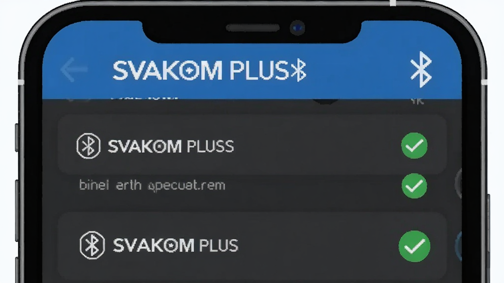 һ��չʾSVAKOM PLUS�����������ӽ����ʾ��ͼ������Ϊ�ֻ���Ļ��д������Ϊ������ʾ�豸���ƺ�����ͼ�꣬�в�Ϊ�豸�б����Ű���������������죬ϸ���ϴ������ӳɹ�����ɫ�Թ���ʶ�����ʸɾ����޶���Ԫ��