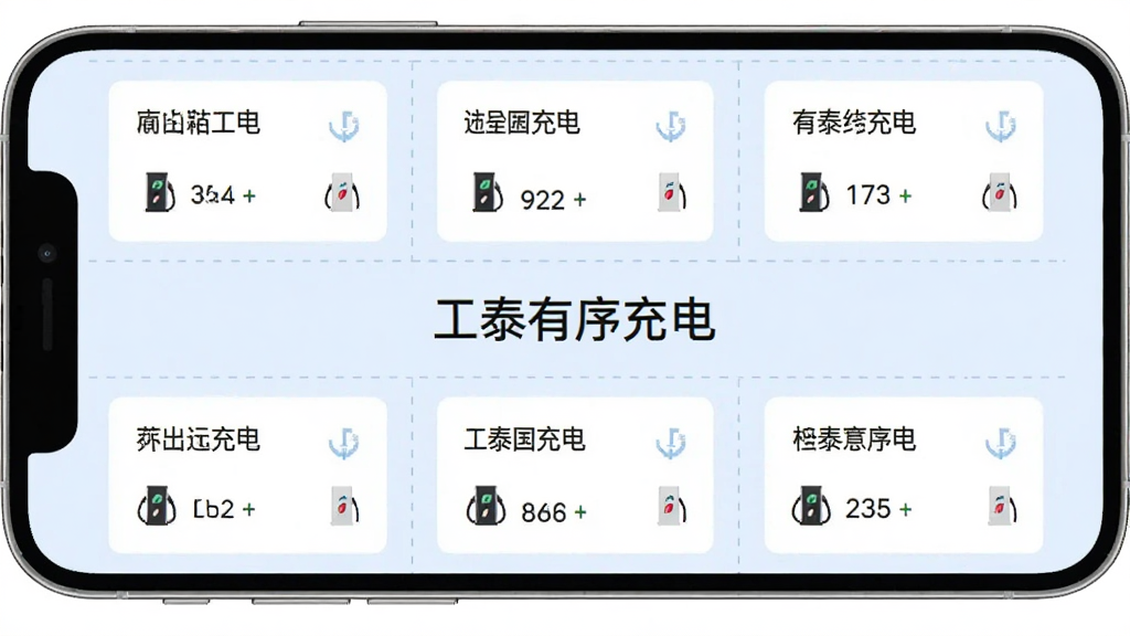 ��̩������������������棬����չʾ�ֻ���Ļ�ڶ��������Ƭ���У�ÿ����Ƭ��ʾ������������׮��������Ƭ֮�������߷ָ�������Ϊ����ɫ�����������ע