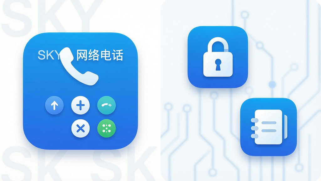 һ��չʾSKY����绰������ɫ�ĺϳ�ͼƬ������Ϊ����ͼ���빦��ͼ����ϣ�����Ϊ���ҷ����Ű棬���չʾ����ͼ�꣬�Ҳ�չʾ��ȫ��ͼ����ͨѶ¼ͼ�꣬���Ϊ�ִ���Լ�Ƽ��磬ϸ�ڰ�����ɫ��ɫ����Բ��ͼ�ꡢ��΢��ӰЧ�������ʸ��塢�ɾ����ࡢ�޶���Ԫ�أ������д�����