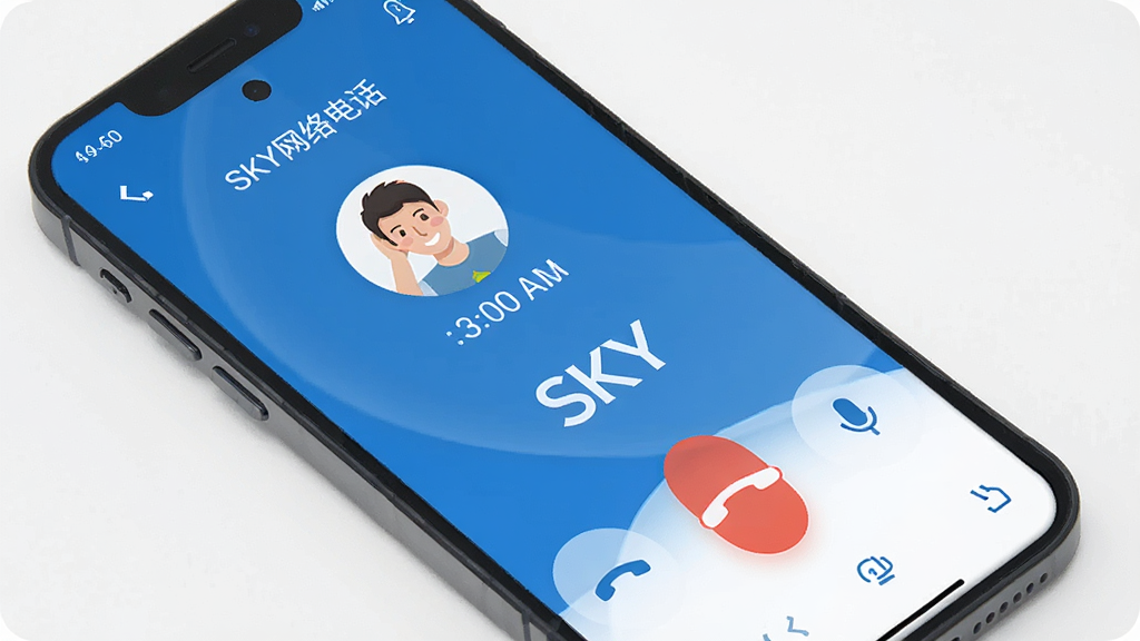һ��չʾSKY����绰ͨ���н����ͼƬ������Ϊ�ֻ���Ļ��ʾ����ͨ���Ľ��棬����Ϊ�����ֻ�UI�Ű棬���Ϊ��ƽ����ƣ�ϸ�ڰ���ͨ����ʱ������ϵ��ͷ�񡢹Ҷ��뾲����ť����ɫ���ɫ��ɫ���������ʸ��塢�ɾ���ࡢ�޶���Ԫ�أ������д�����