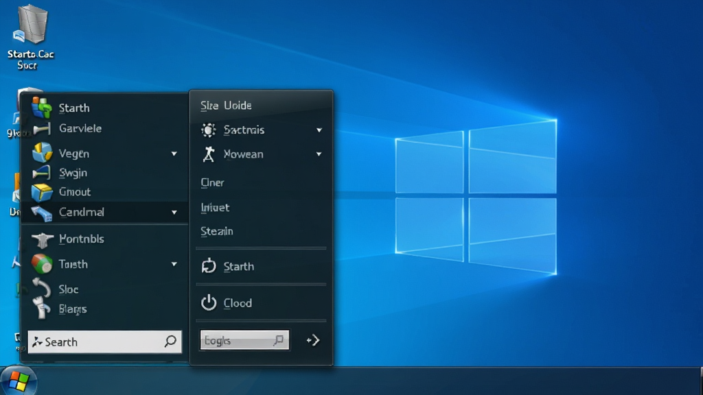 һ��չʾStart8�����������Ԥ��ͼ������������Windows���棬���½���ʾ����Ŀ�ʼ��ť������󵯳����������б���������͹ػ�ѡ��Ĵ�ͳ��ʼ�˵����˵�����ɫ��͸����񣬱���Ϊ������ɫ���䣬���岼������������ִ���Լ��ϸ�ڰ����˵���Ӱ��ͼ��ĸ߹�Ч���������������ɾ����޶���Ԫ��