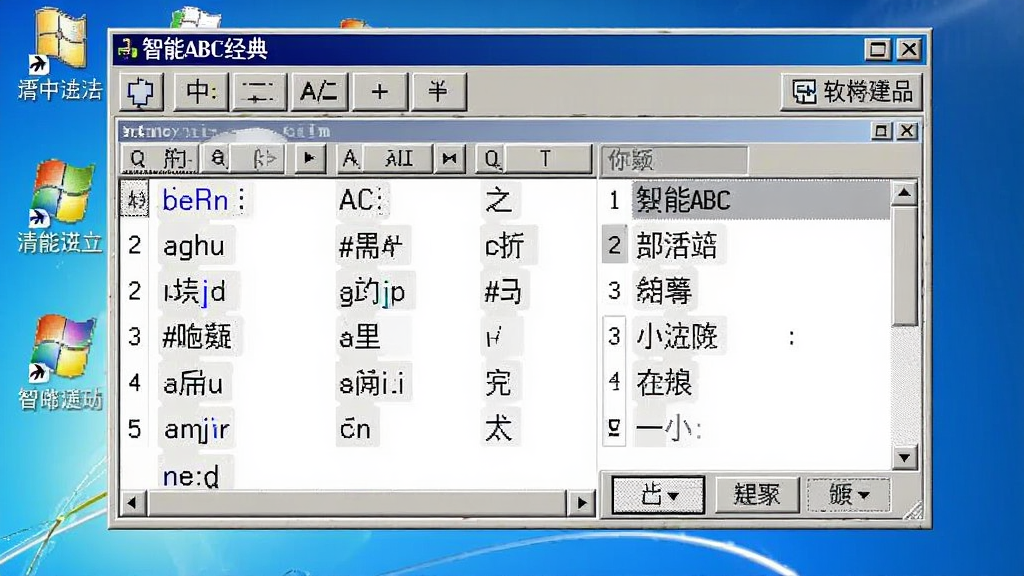 ����ABC�����������뷨��������ȫòչʾ������ΪWindows������������뷨״̬�����ѡ�ʴ��ڣ����ֲ��þ��й�ͼ���Ű�����չʾƴ�������ѡ���б��빦�ܰ�ť�����Ϊ���ž�����������дʵ���ϸ�ڰ���״̬���ϵ���Ӣ���л�ͼ�ꡢȫ��Ƿ��Ű�ť����������ڼ���ѡ����ţ����ʸ���ɾ��޶���Ԫ��