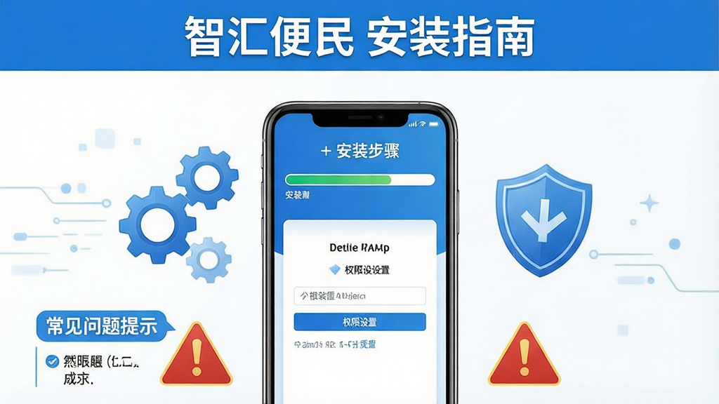 һ��չʾ�ǻ����APP��װ��ʹ��ע�������ʾ��ͼ���������ֻ���ĻΪ���ģ���Ļ��ʾ��װ��������Ȩ�����ý��棬��Χ�г��֡����ơ������ʶ��Ԫ�أ��������½ṹ���Ϸ�Ϊ��װ���裬�·�Ϊ����������ʾ����������ˣ�ɫ��������Ϊ����ϸ�����������ʸɾ����޶���Ԫ�أ����ֱ�ע���ǻ���� ��װָ�ϡ�