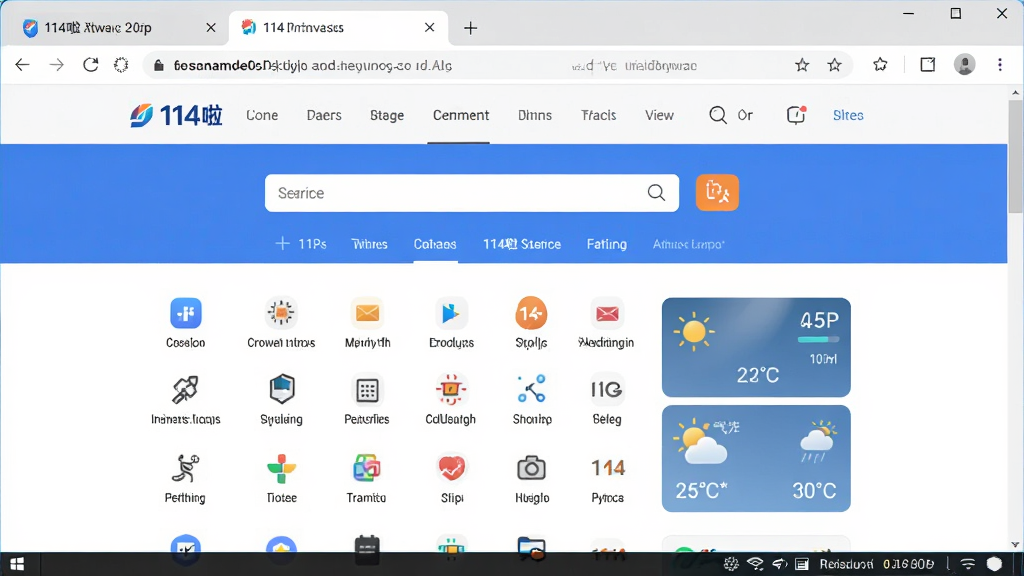 ����Ϊ114�����������������ȫò������Ϊ������ʾ����������ڣ��Ϸ�Ϊ���ǩҳ���������в�Ϊ114����ַ������ʼҳ���Ű��������������Ϊ��Լ�Ƽ��磬ϸ�ڰ��������򡢳���վ��ͼ�����С�����С������ײ�״̬��������Ϊ����1080P���ɾ��޶���Ԫ��