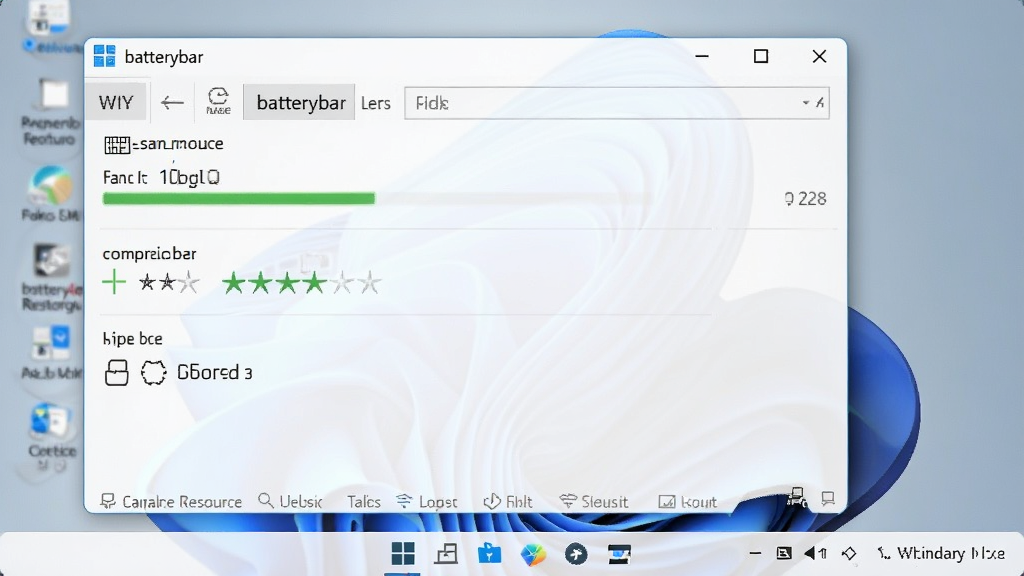 һ��չʾbatterybar��Windows����������е���Դռ�õ�ͼƬ�������������ʾbatterybar����ռ�ü��ͣ�������Windows 11���棬������񣬻����������޶���Ԫ��