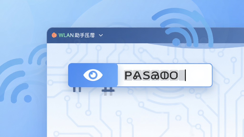 һ��WLAN������������չʾͼ����������������������д���ص�ͻ��һ�������۾�ͼ�������鿴��ť���Ա߸��ֳ���ʾ�����ַ����ı��򣬱�������͵���ɫ���䣬���Ϊ��ƽ���Ƽ��廭��ϸ���ϴ���ϸ΢�ĵ�·�����������źŲ��ƣ�����ϸ�壬����ɾ����࣬������Ԫ�ء�