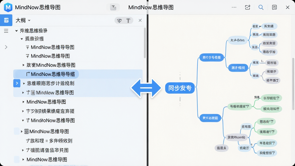 ��������Ϊ��MindNow˼ά��ͼ���������棬���Ϊ��������б����Ҳ�Ϊ��Ӧ��˼ά��ͼ��״�ṹ���м���˫���ͷ��ʶͬ����ϵ������Ϊ���ҷ������Ű�Գƾ��⣬���Ϊ��ƽ��Ч�ʹ��߷磬ϸ���Ͻ������ǳɫ��������ɫ����ѡ��״̬�����ʸ��壬�ɾ����޶���Ԫ��