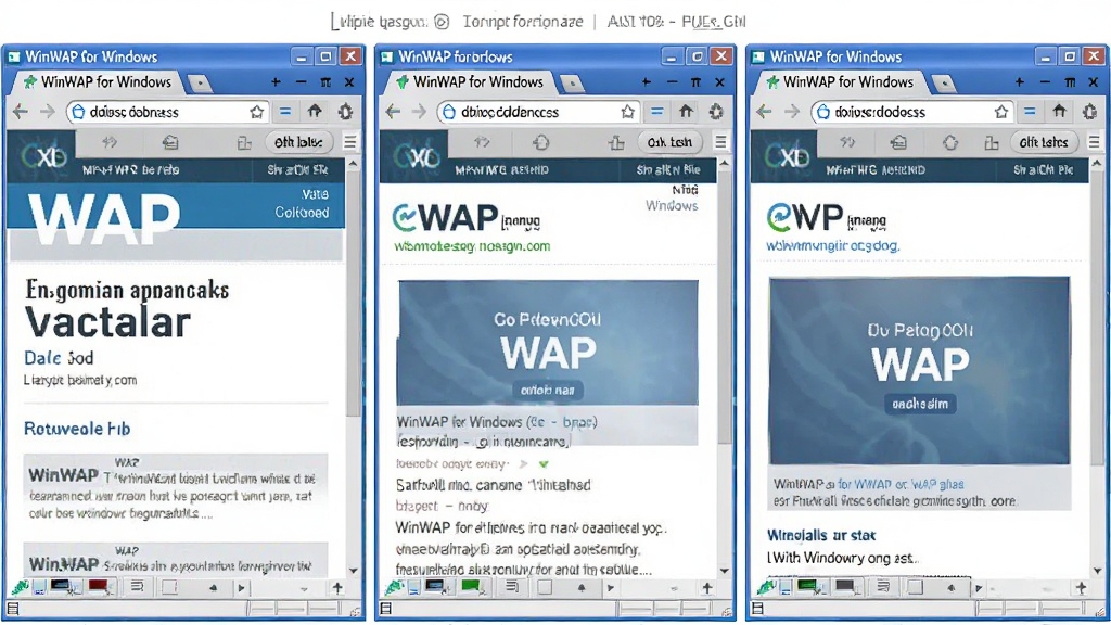 һ��չʾWinWAP for Windows�����ര��������ܵĽ���ͼ������Ϊ�������ŵ������������ʾ��ͬWAP��ҳ������Ϊ�������У��Ű���ȣ����Ϊ��������չʾ���ϸ�ڰ���ÿ�����ڵĵ�ַ���������������ſ��ư�ť�����ʸ��壬�ɾ����޶���Ԫ�ء�