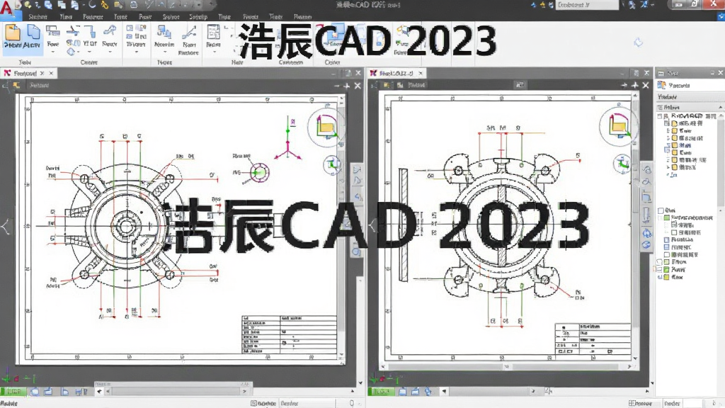 һ��չʾ�Ƴ�CAD 2023���������д򿪶��Ų�ͬ��ʽͼֽ�ĶԱ�ͼ������Ϊ���������ڲ�����ʾ�����Ż�еͼֽ������Ϊ���ҷ��������Ϊ���רҵ��������ͼ�磬ϸ�ڰ�����������������ע��ͼ���������壬���ʸ��壬�ɾ�������Ԫ�أ�ͼƬ�д������֡��Ƴ�CAD 2023��