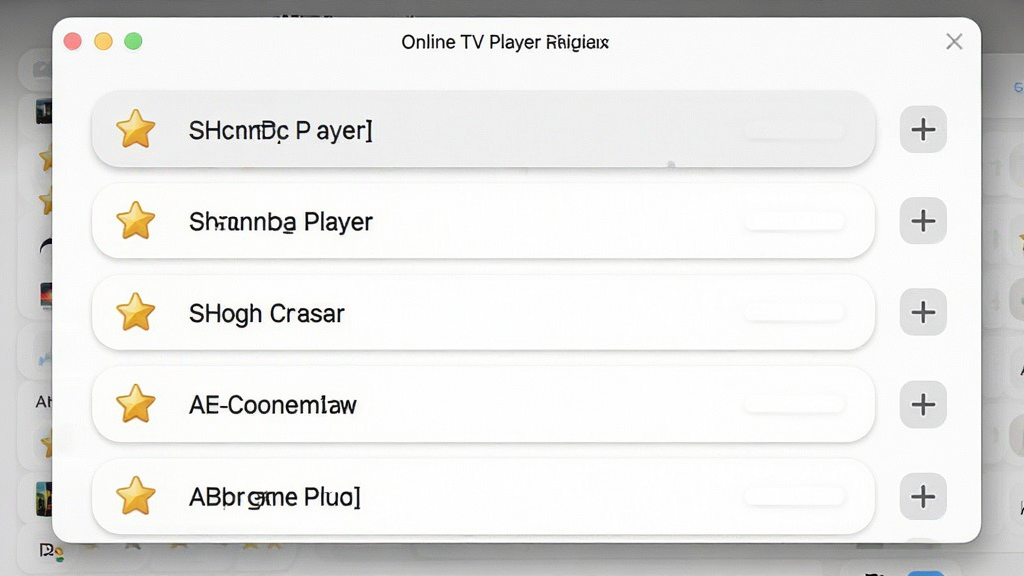һ��չʾ Online TV Player �ղؼй��������ͼƬ������Ϊ���������е��ղ�Ƶ���б���ÿ����Ŀ�����Ǳ�ͼ���Ƶ�����ƣ��Ҳ���������ק�ֱ�������Ϊ�����б������Ϊ���Բ�ǿ�Ƭʽ��ϸ�����Ǳ�Ϊ���ɫ������Ϊ��ɫ�����ʸ��壬�ɾ����޶���Ԫ��