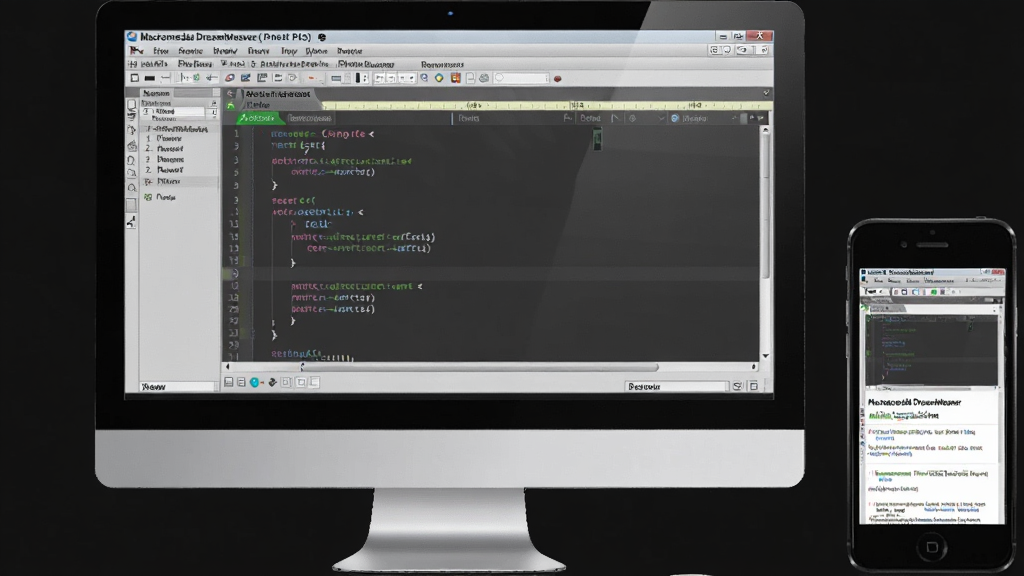 һ��չʾ Macromedia Dreamweaver �����ڵ�����Ļ�����е�ͼƬ�������������༭������Ա߷��õ��ֻ���ʾ��ҳЧ��������Ϊ���Ծ��С��ֻ��ڲ࣬�Ű��࣬���Ϊ�ִ��Ƽ���չʾ���ϸ�ڰ�������༭�����ֻ�Ԥ�����棬���������ɾ��޶���Ԫ��