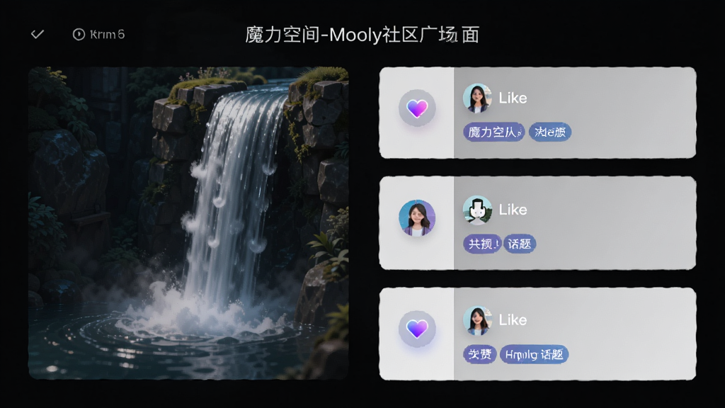 ħ���ռ�-Mooly�����㳡ҳ�棬����Ϊ�ٲ�����̬��Ƭ�������������У��Ű����룬����ִ���Լ��ϸ�ڰ�������ͼ�ꡢ�û�ͷ��ͻ����ǩ�����ʸ��壬�ɾ����޶���Ԫ��