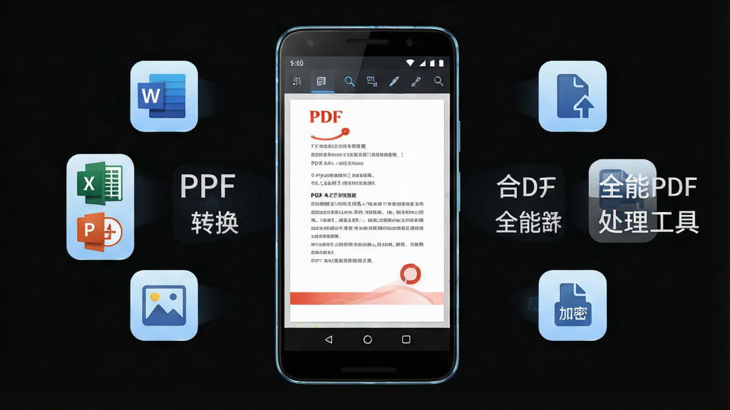 һ���ֻ���ĻչʾPDF�ĵ��༭����ĳ���ͼ�������������һ����׿�ֻ����ֻ���Ļ����ʾ��PDF�ļ�ҳ��͹�������ť���ֻ����Ư����Word��Excel��PPT��ͼƬ�ȸ�ʽͼ�꣬�Ҳ�Ư���źϲ���ѹ�������ܵȲ���ͼ�꣬���岼�����ҶԳƣ��Ű��������򣬷��Ϊ��ƽ���Ƽ��磬ϸ�����ֻ��߿�����΢���⣬ͼ����е���ɫ����Ч�������������ֱ�ע��PDF�༭ת�����͡�ȫ��PDF�������ߡ�������Ϊ����2K������ɾ����࣬�޶���װ��Ԫ�ء�