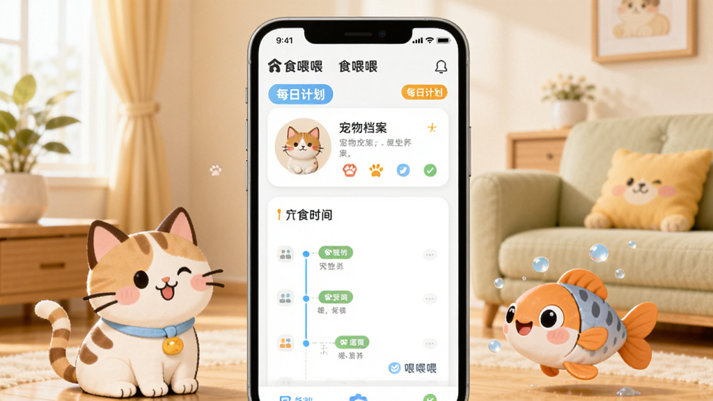 ʳιι����ι���ƻ����棬����������һ���ֻ�����Ļ��ʾ���ﵵ����Ƭ��ιʳʱ���ᣬ�Ա��п�ͨè�Ϳ�ͨ�㣬��������ܰ�ļҾӻ���������������죬�ֻ���Ļ���С�ʳιι�������͡�ÿ�ռƻ�����ǩ��������������ͼ���