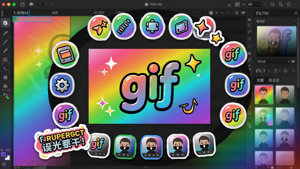 һ��չʾ�߲�ɫgif��̬ͼ�������߱༭��Ч���ܵ�ͼƬ������Ϊ�����༭���棬����Ϊ�м�GIFԤ��ͼ��Χ������Чͼ����˾�����ͼ���Ű���û���ʽ�����Ϊ���޻��õĲ廭�磬ϸ���ϰ����߲ʽ��䡢��˸���ǡ�������ֽ��Ԫ�أ����ʸ��壬�ɾ����޶���Ԫ��